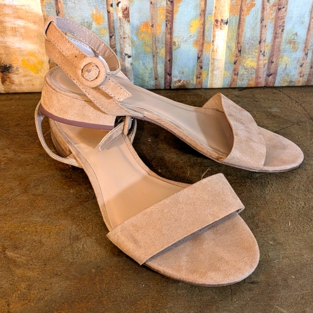 A New Day Tan Faux Suede Sandals
